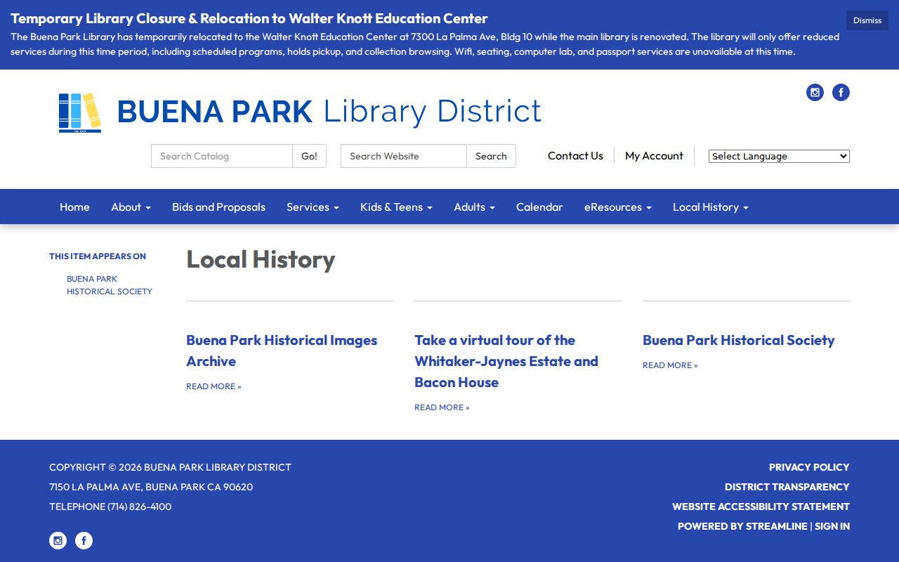Buena Park city directory local history library research
