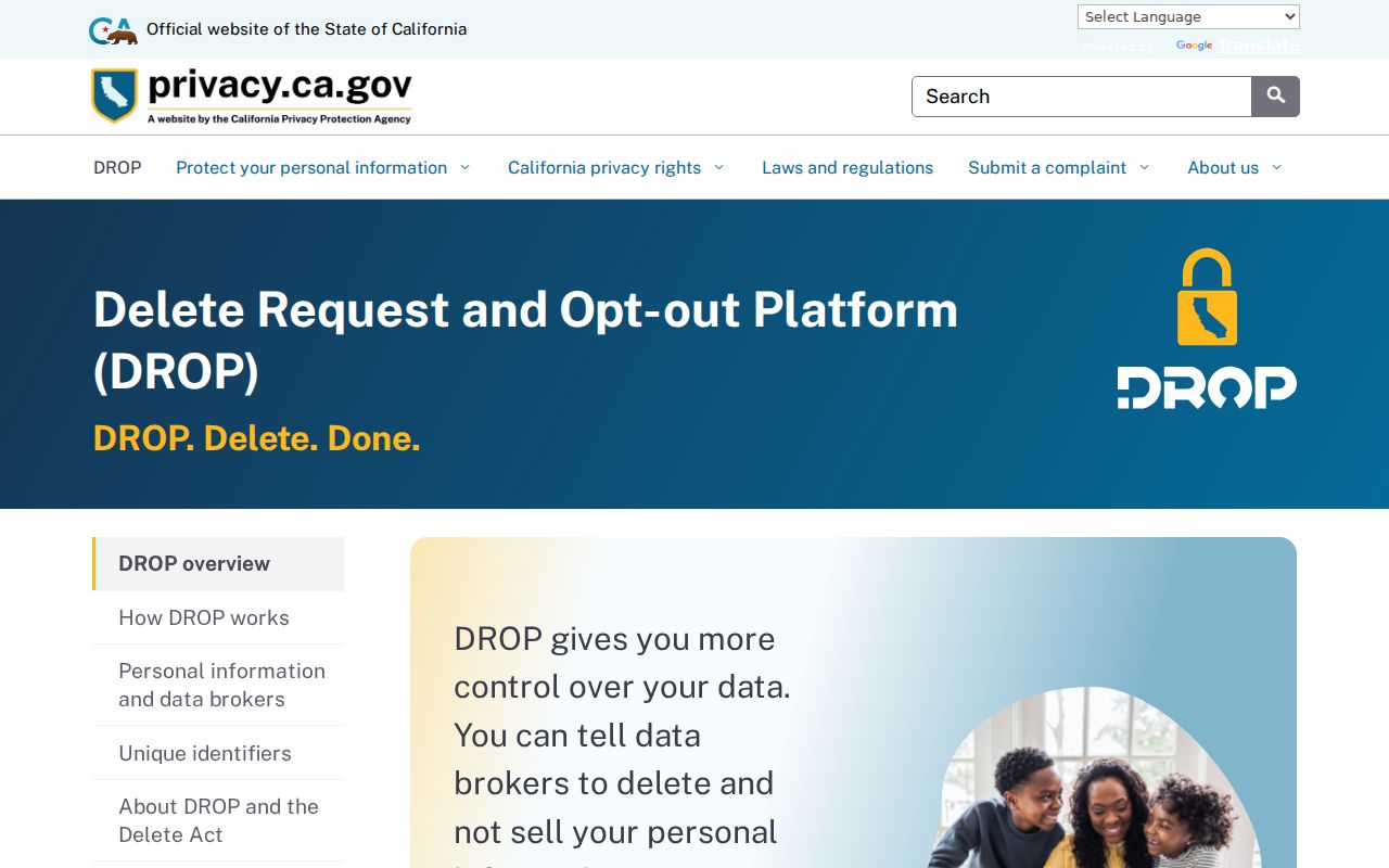 Buena Park neighbors California DROP data broker deletion platform
